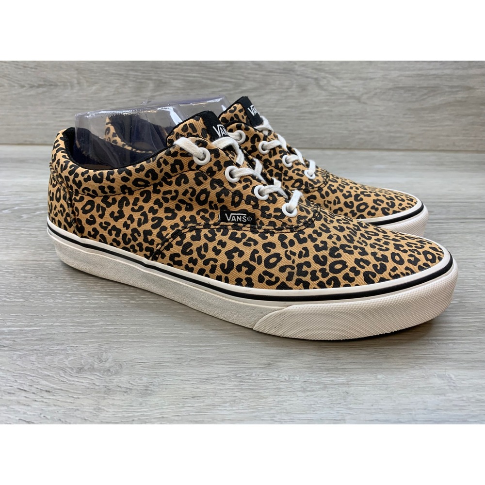Vans Era Leopard Print Canvas Sneakers Women's 10 Low Top Skate Shoes Animal